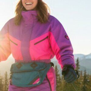 Vintage 90s Caribou Ski Fanny Pack Teal | Retro Color Block Waist Pack | Beer